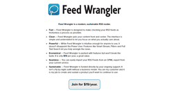 Desktop Screenshot of feedwrangler.net